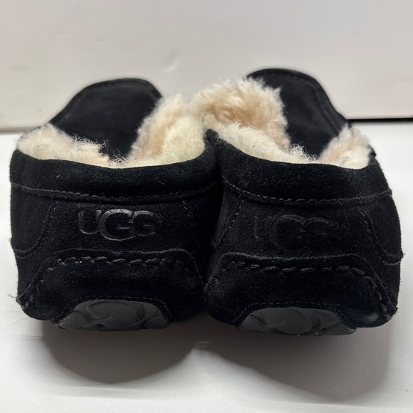 UGG Black Ascot Suede Men's Loafers with Wool Lining - Picture 6 of 12